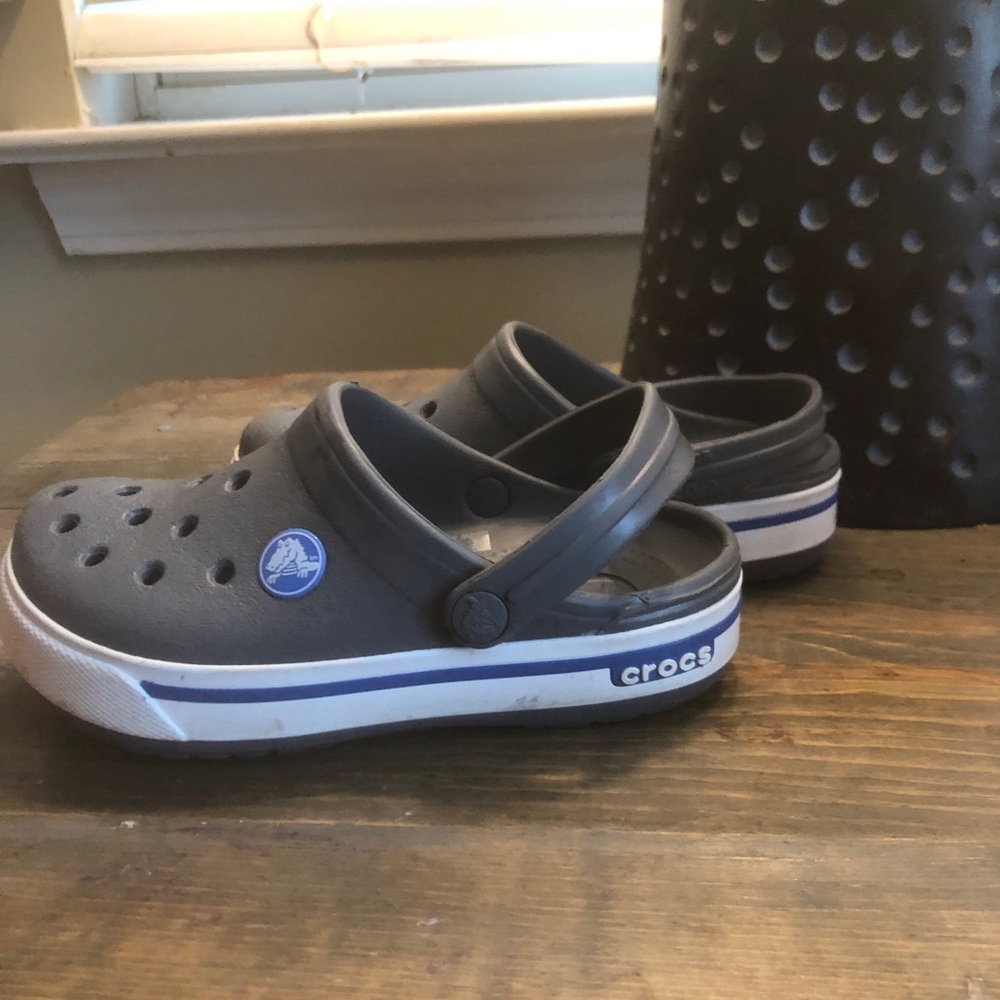 Gray kids Crocs